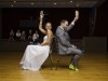 Couple plays the shoe game to entertain guests at Denver wedding venu.